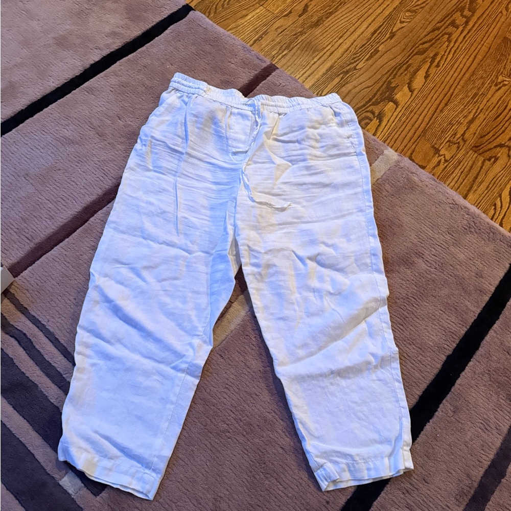 Talbots Women's White Linen Pants